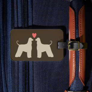 Étiquette À Bagage Silhouettes afghanes en hound avec coeur