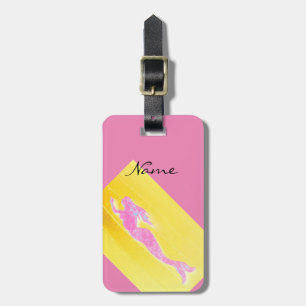 Étiquette À Bagage sirène rose