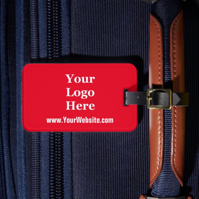Étiquette À Bagage Site du logo commercial Bright Red and White (Insitu Rectoal 4)