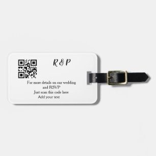 Étiquette À Bagage site web de mariage rsvp q r code ajouter nom text