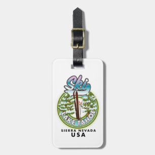 Étiquette À Bagage Ski Lake Tahoe Sierra Nevada USA
