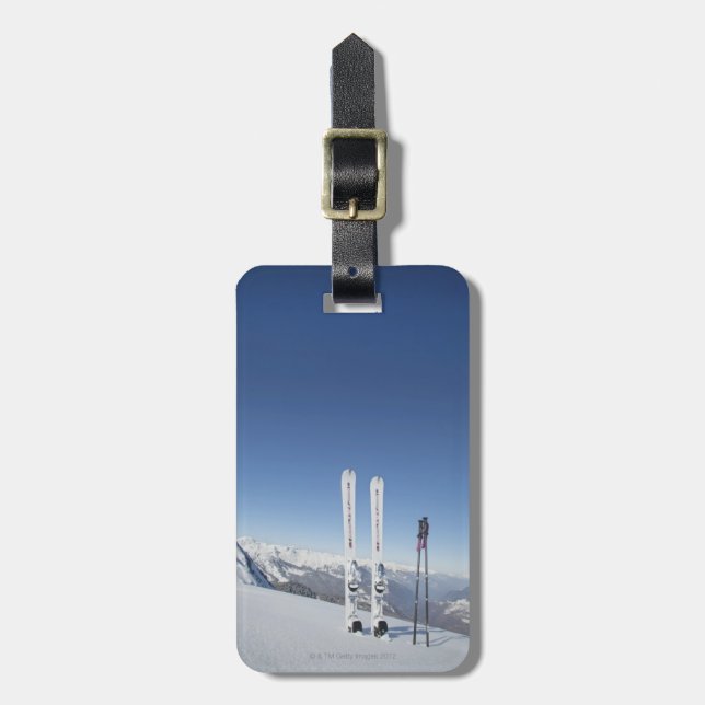 Étiquette À Bagage Skis et ski Polonais (Devant Vertical)