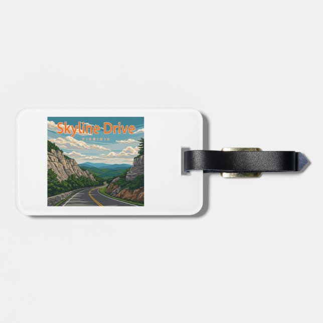 Étiquette À Bagage Skyline Drive Virginia Paysage (Dos horizontal)
