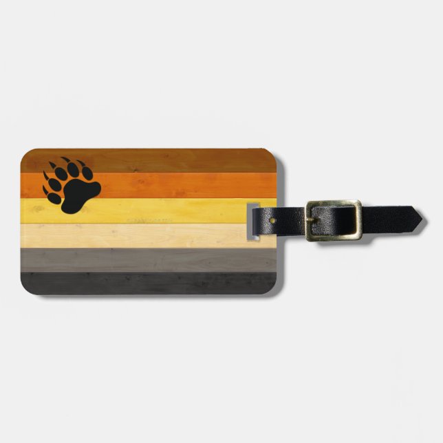 Étiquette À Bagage SlipperyJoe's Bear Pride drapeau de la texture du  (Devant horizontal)