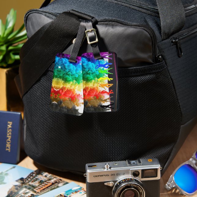 Étiquette À Bagage SlipperyJoe's Dancing Pride Shadows cadeaux gay ar (Recto & Verso)