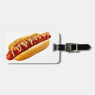 Étiquette À Bagage SlipperyJoe's hot dog niché doucement pain jaune v