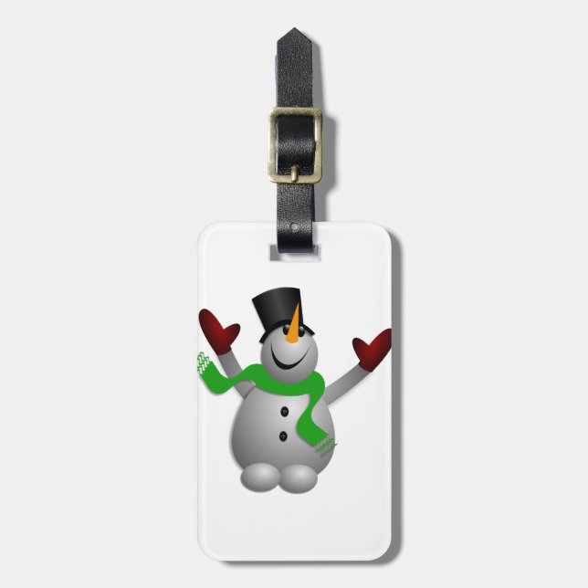 Étiquette À Bagage Snowman (Devant Vertical)