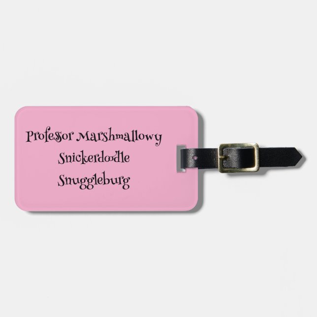 Étiquette À Bagage SnuggleNames : étiquette de bagage personnalisée (Devant horizontal)