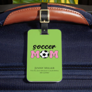 Étiquette À Bagage Soccer Maman Fête des mères Personnaliser