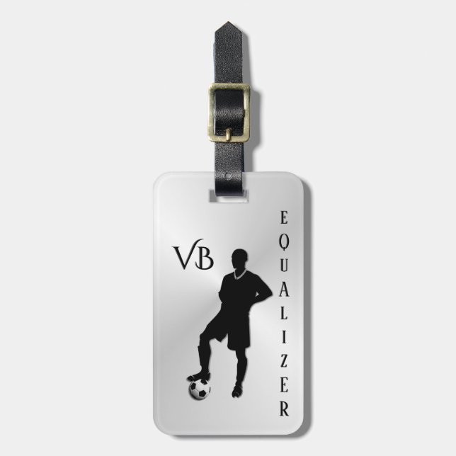 Étiquette À Bagage Soccer / Sports Design Monogram (Devant Vertical)