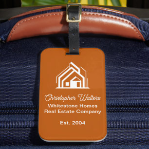 Étiquette À Bagage Société immobilière Orange Brûlé Realtor personnal