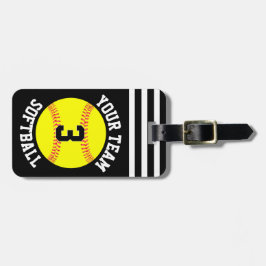 Étiquette À Bagage Softball Team Name et Player Number Fastpitpitch B