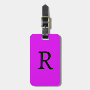 Étiquette À Bagage Soirée Cadeau Monogramme rose Neon Favoriser Viole