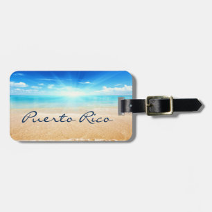 Étiquette À Bagage Soleil de la plage de Porto Rico
