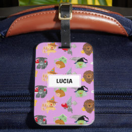 Étiquette À Bagage Sorcières, épouvantail et lion