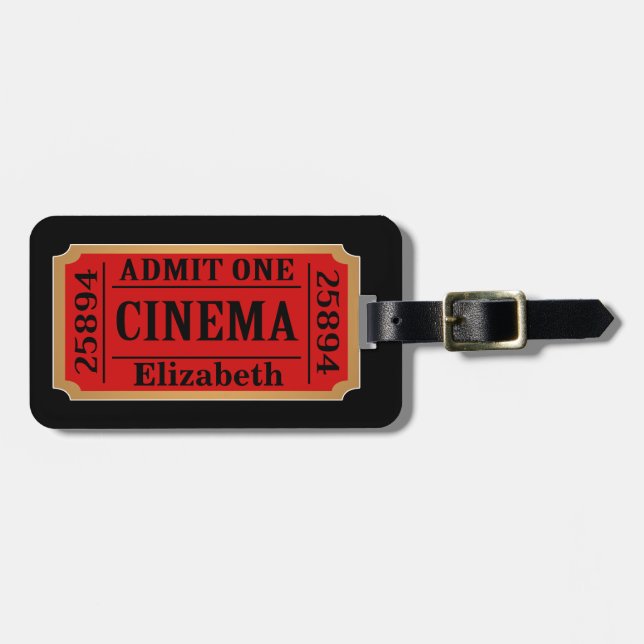 Étiquette À Bagage Souche et nom de billet de film (Devant horizontal)