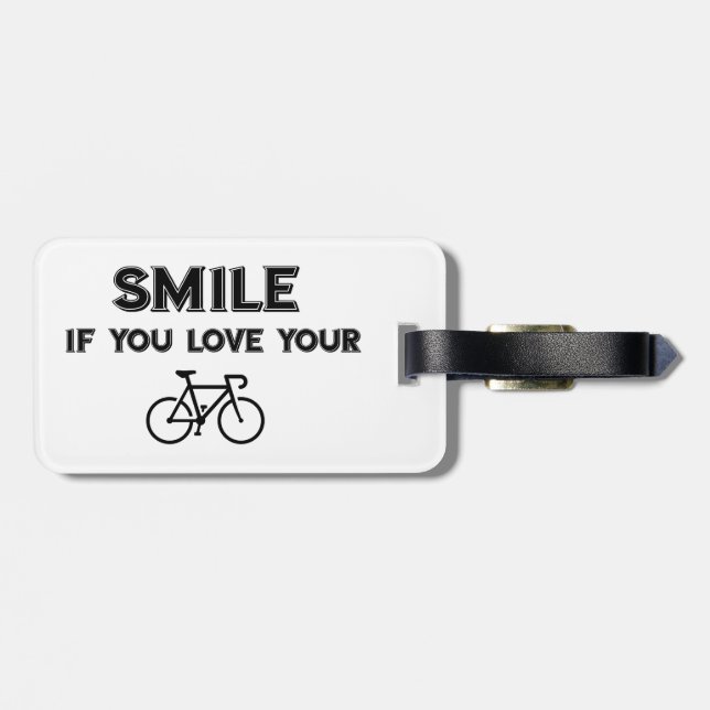 Étiquette À Bagage Souriez si vous aimez votre vélo (Dos horizontal)