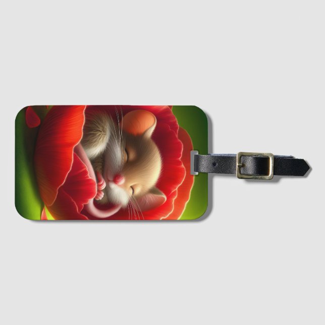 Étiquette À Bagage Souris couchée (Devant Horizontal)