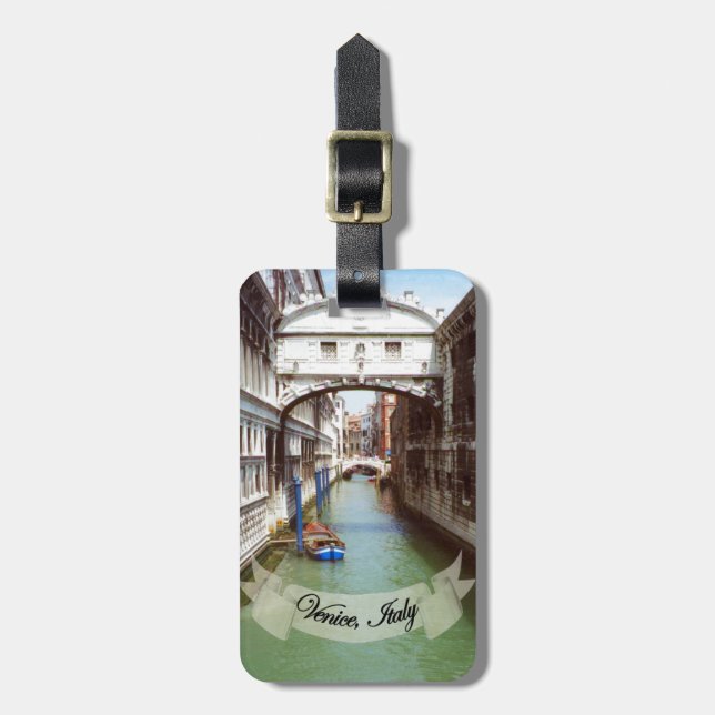 Étiquette À Bagage Souvenir de Venise Italie Pont des Soupirs (Devant Vertical)