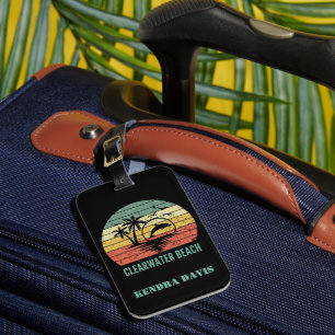 Étiquette À Bagage Souvenir personnalisé Retro Clearwater Beach