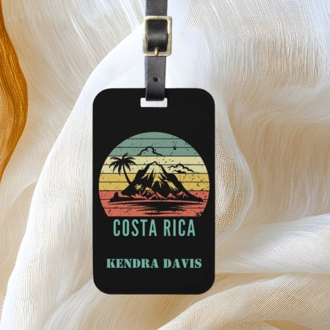 Étiquette À Bagage Souvenir Retro Costa Rica personnalisé (Créateur téléchargé)