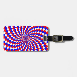 Étiquette À Bagage Spirale bleue rouge blanc par Kenneth Yoncich