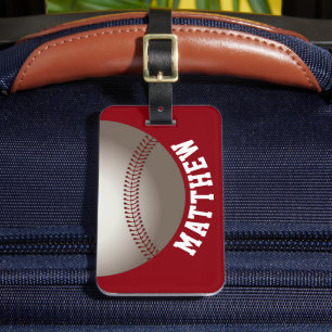 Étiquette À Bagage Sports de baseball rouge