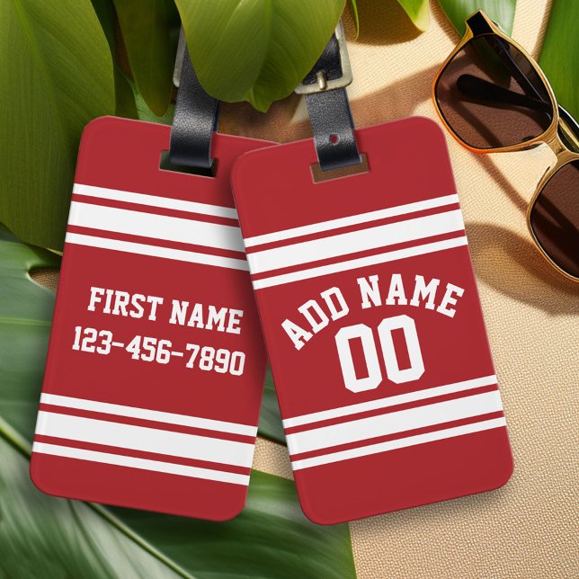 Étiquette À Bagage Sports Jersey with Your Name and Number (Custom Luggage Tag)