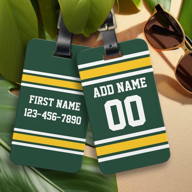 Étiquette À Bagage Sports Team Football Jersey Nom personnalisé Numér (Custom Luggage Tag)