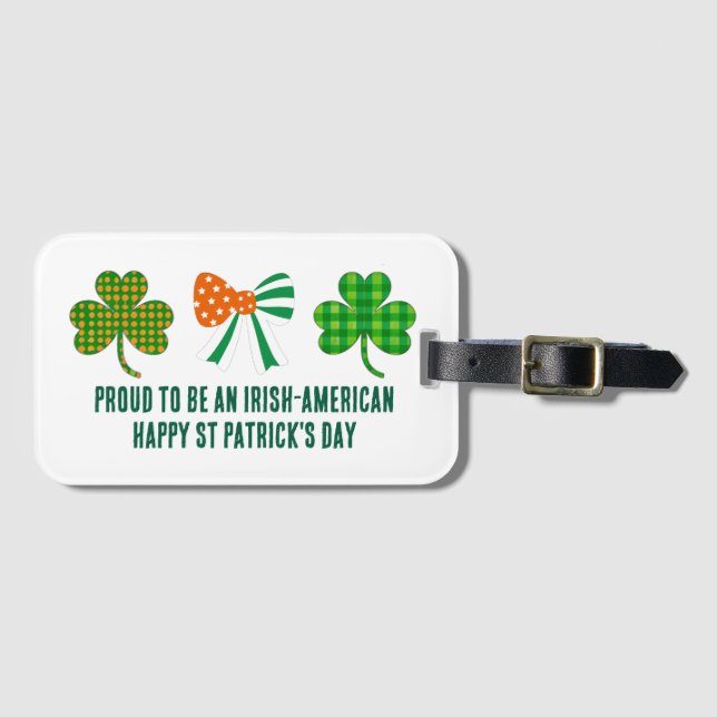 Étiquette À Bagage St patrick Coquette Shamrock personnalisé (Devant Horizontal)