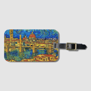 Étiquette À Bagage Starry Starry Night Florence Italie