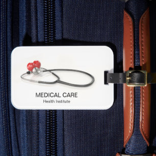 Étiquette À Bagage Stéthoscope avec Cœur Soins Médicaux & Santé