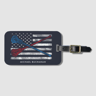 Étiquette À Bagage Stick de crosse Motif Vintage USA Drapeau personna