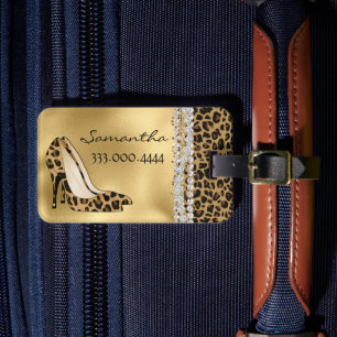 Étiquette À Bagage Stilettos noirs à la mode avec bijoux