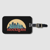 Stockholm Suède City Skyline Retro Cityscape Art