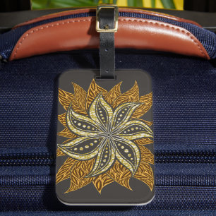 Étiquette À Bagage Style Batik Floral Abstrait africain
