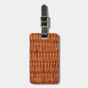 Étiquette À Bagage Style campagnard en osier Brown rustique de panier