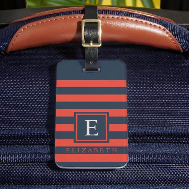 Étiquette À Bagage Style de bloc couleur rouge noir foncé personnalis (Insitu Rectoal 2)