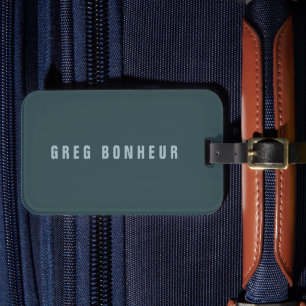 Étiquette À Bagage Style moderne Nom de recherche gris bleu