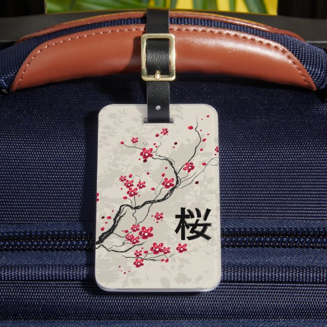 Étiquette À Bagage Style oriental Sakura Cherry Blossom Art (Insitu Rectoal 2)