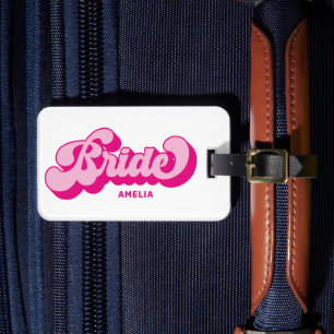 Étiquette À Bagage Style Rétro Rose Chaud Week-end d'Enterrement de V