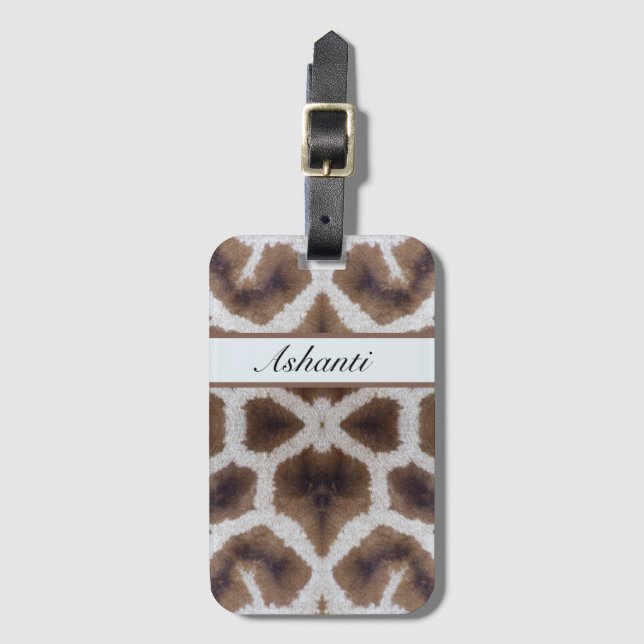 Étiquette À Bagage Style safari motif Giraffe (Devant Vertical)