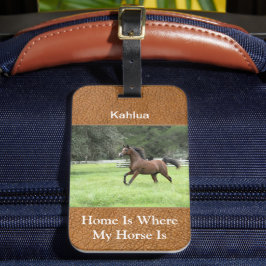 Étiquette À Bagage Stylish Horse Photo personnalisée
