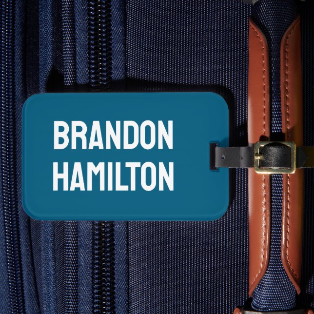 Étiquette À Bagage Stylish Trendy Black Out Modern Minimalist Simple (Insitu Rectoal 4)