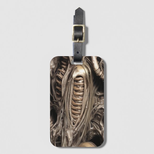 Étiquette À Bagage Stylo de structure de la ruche Xenomorph Biomatter (Devant Vertical)