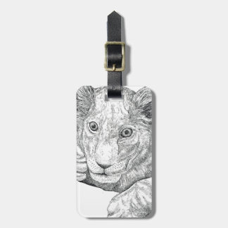 Étiquette À Bagage Stylo Lion Cub et encre
