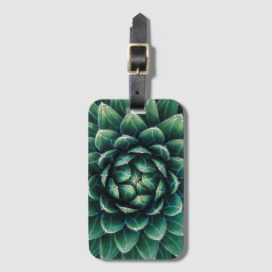 Étiquette À Bagage Succulent vert et blanc