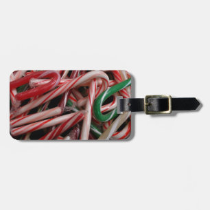 Étiquette À Bagage Sucres de canne Noël Vacances Blanc Vert et Rouge