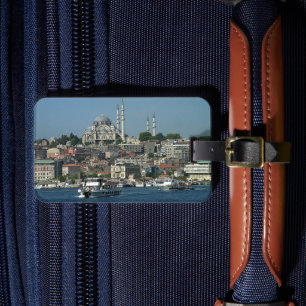 Étiquette À Bagage Sultan Ahmed & Istanbul panorama, Turquie /vacance