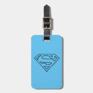 Étiquette À Bagage Superman S-Shield   Logo Simple Black Outline